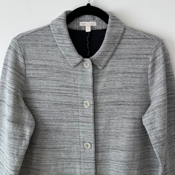 Eileen Fisher Gray Organic Cotton Coat - Picture 2 of 16